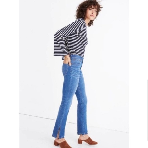 Madewell Cali Demi Boot Split Hem Jeans Size 24 ‎ medium wash bell stretchy - Picture 1 of 16
